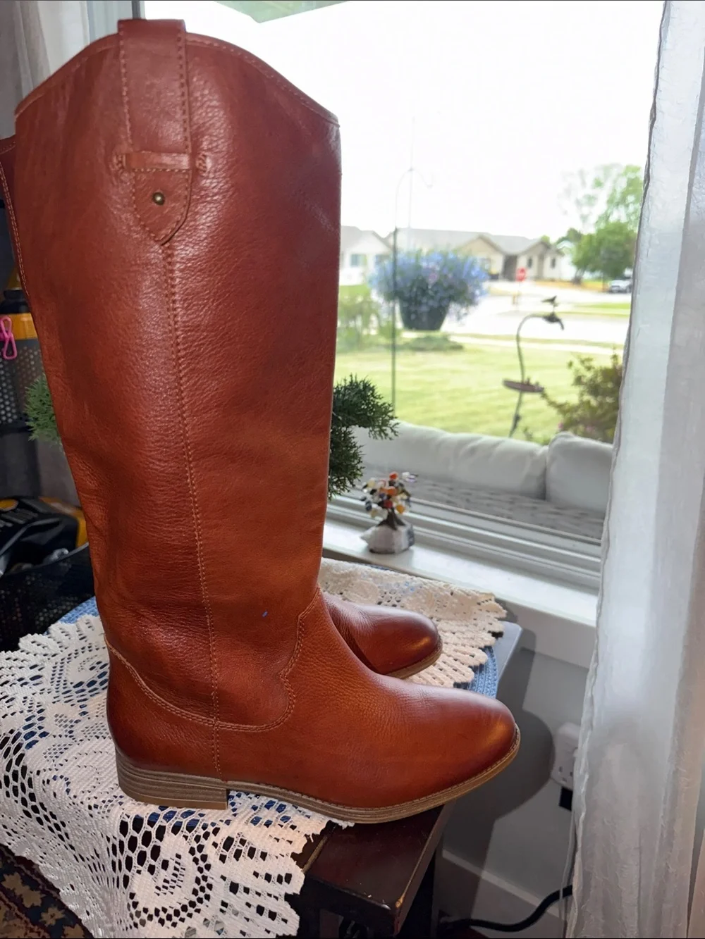 Classic Women's Tall Leather Riding Boots - Brown